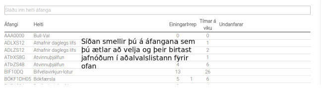 Nmsval  Innu - skref 4