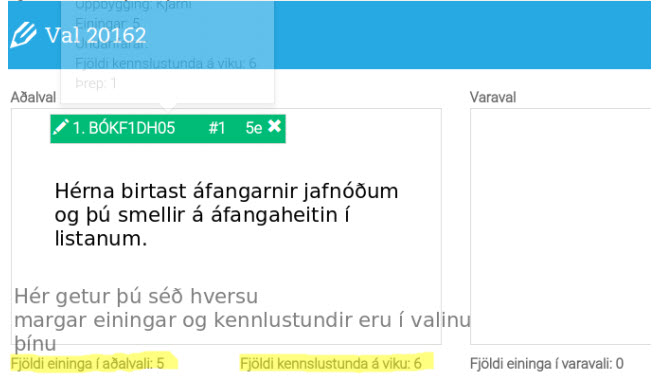 Nmsval  Innu - skref 5