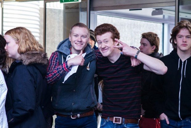 Hressir strákar á grunnskólakynningu.