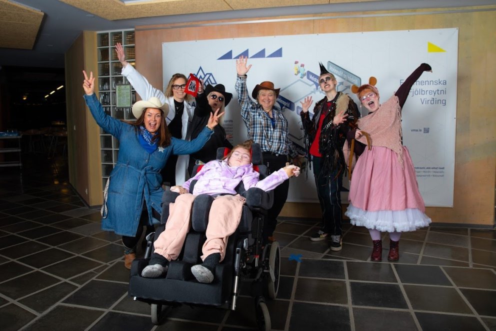 Gleði og gaman á öskudaginn í VMA. Mynd: Hilmar Friðjónsson.