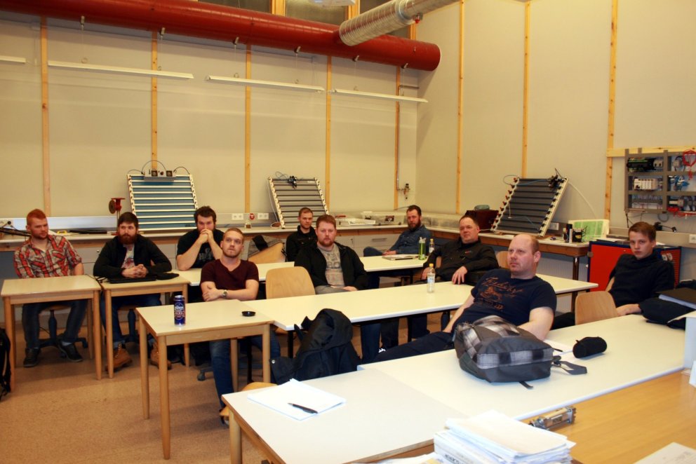 Vélstjórnarnemar á kynningunni sl. föstudag.