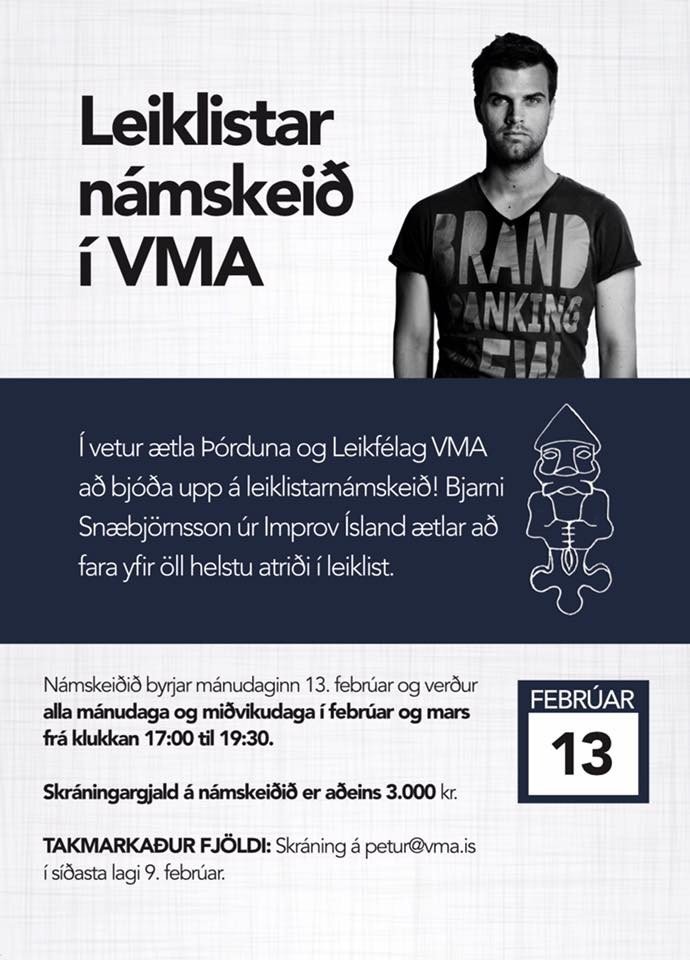 Leiklistarnámskeið fyrir nemendur VMA