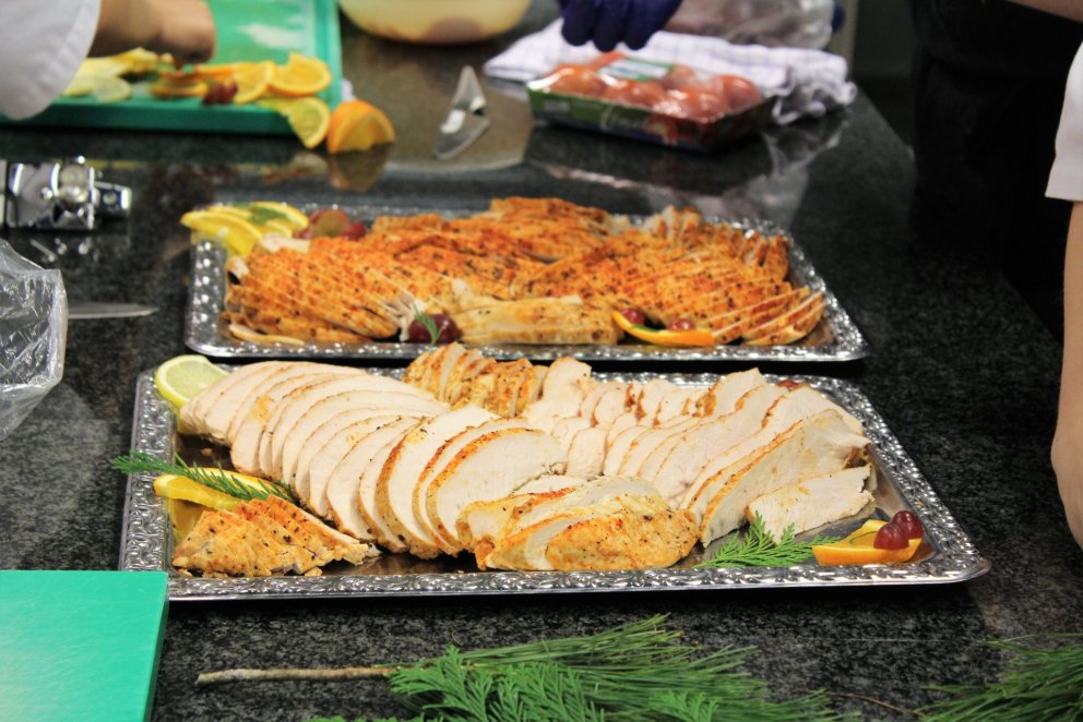 Jólahlaðborð nemenda á matvælabraut var glæsilegt.