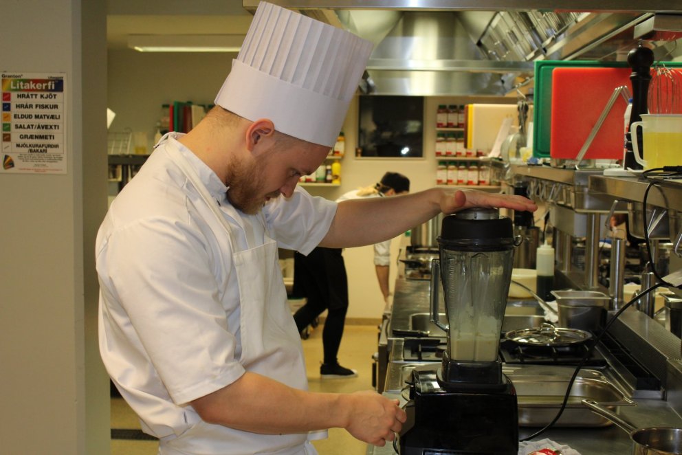 Einn af nemendunum í fyrsta 3. bekkjar hópnum.