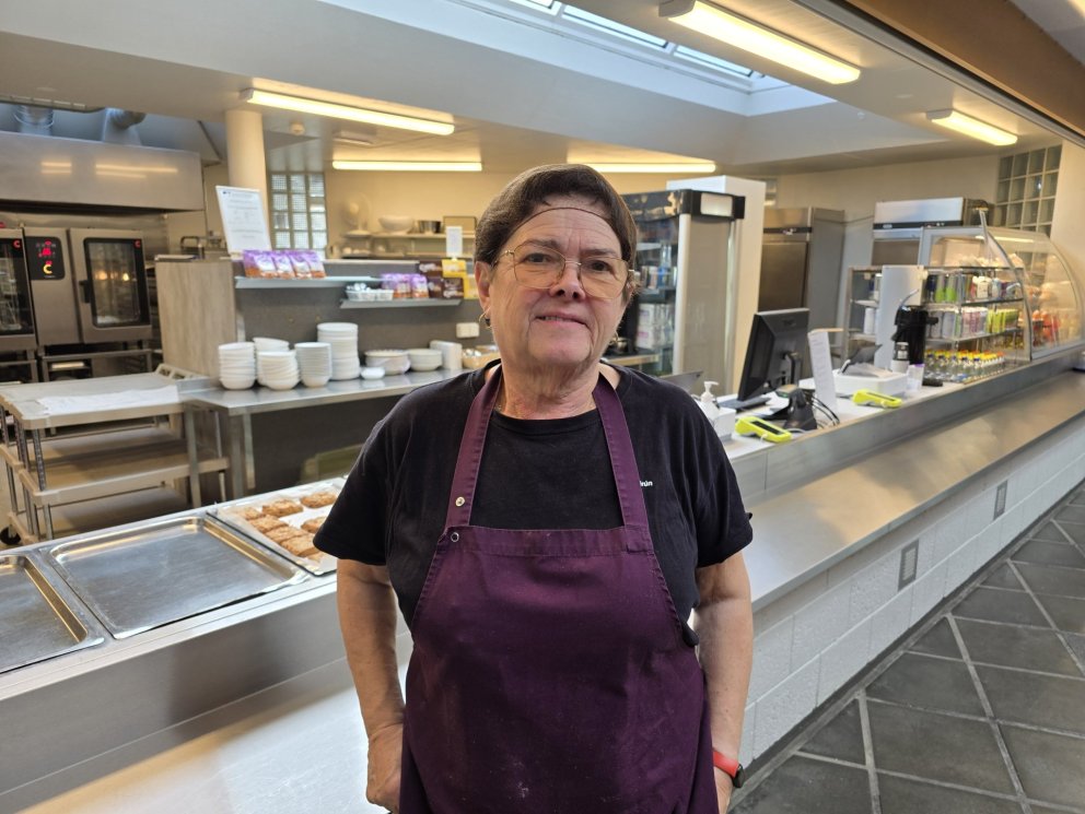 Guðrún Ásgrímsdóttir - Gússa hefur staðið vaktina í mötuneytinu í VMA síðan 2008.