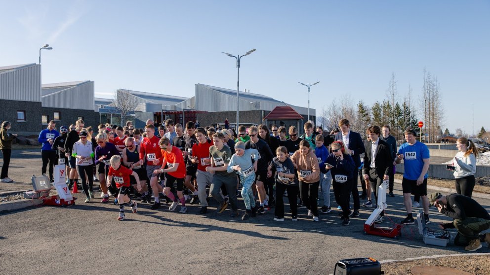 Ræst í Vorhlaup VMA 2024. Mynd: Hilmar Friðjónsson.