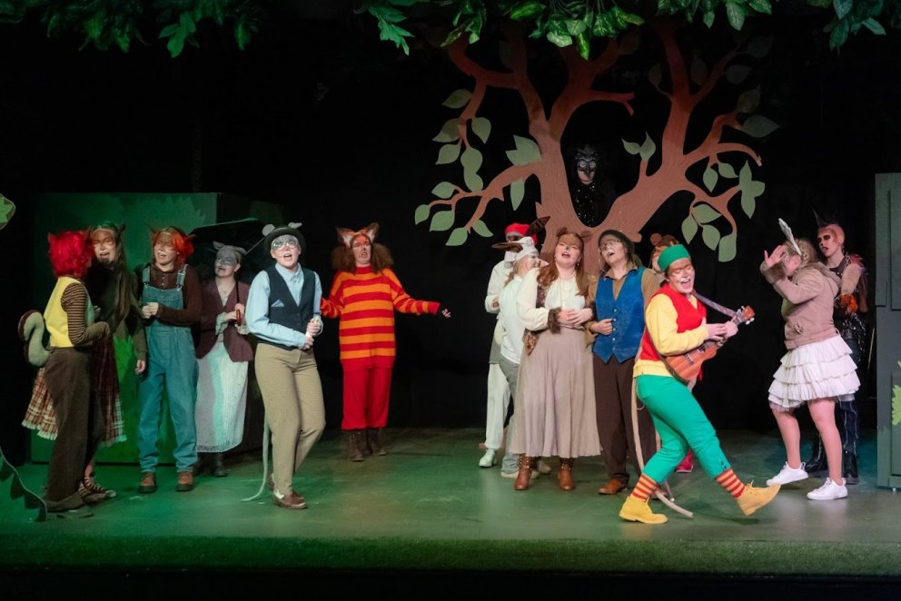 Frá æfingu á Dýrunum í Hálsaskógi í vikunni. Mynd: Hilmar Friðjónsson.