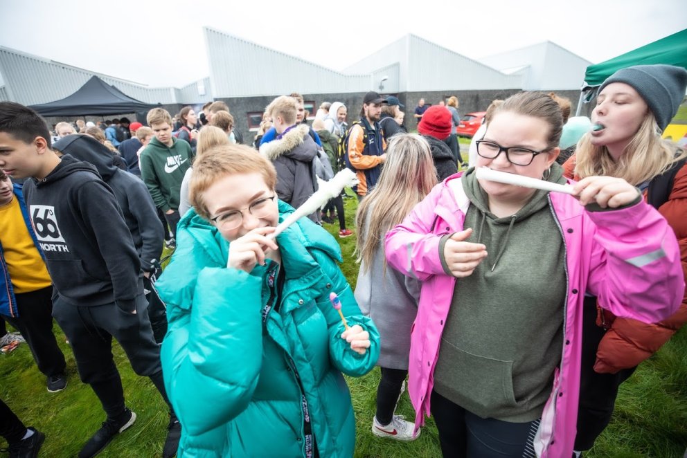 Gleði á nýnemahátíðinni. Mynd: Hilmar Friðjónsson.