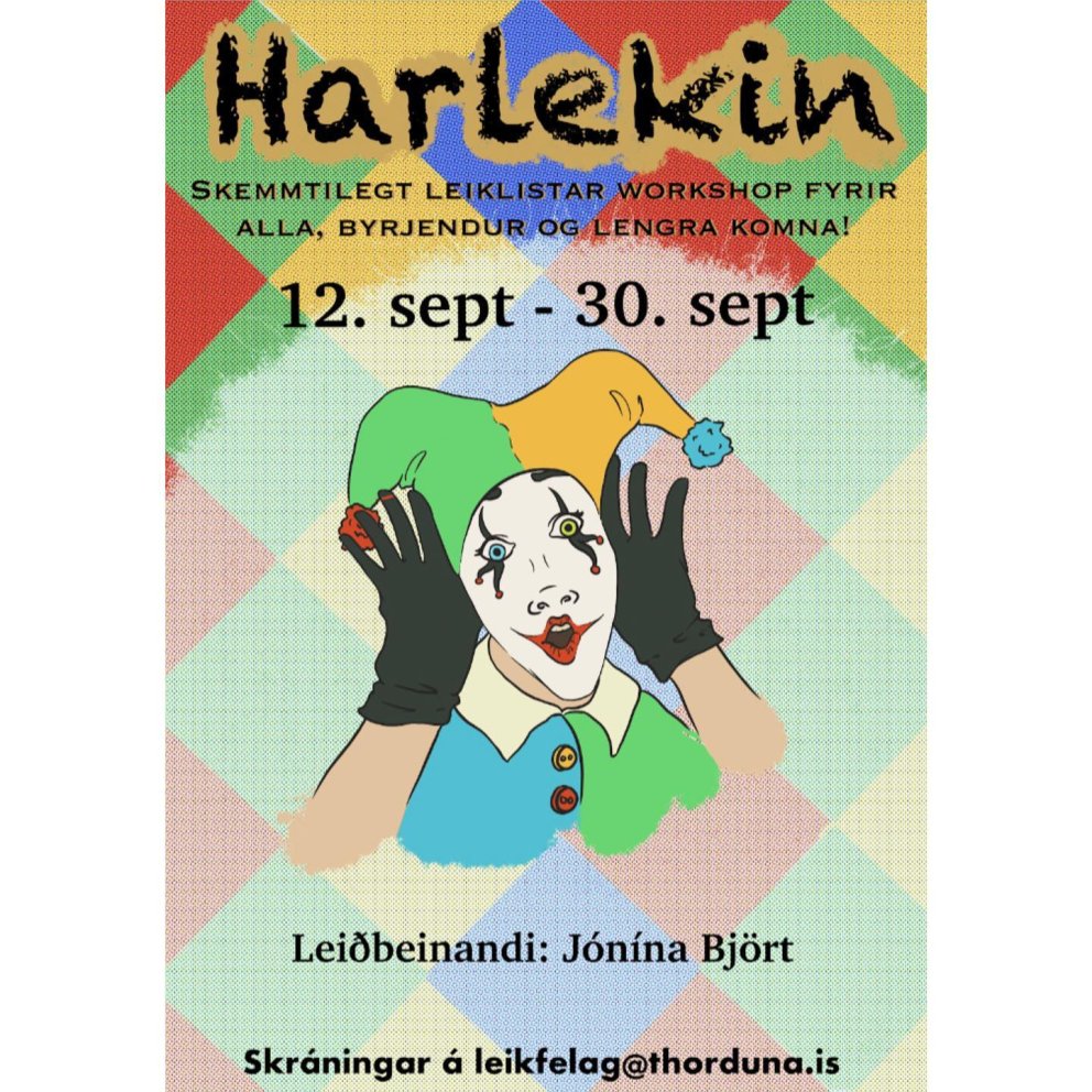 Harlekin leiklistarsmiðja hefst í næstu viku - skráningar í gangi