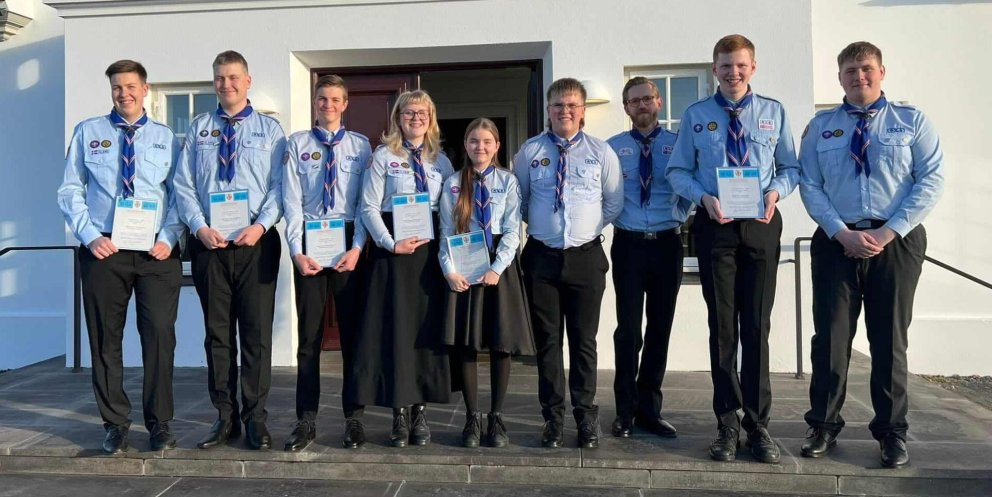 Forsetamerkishafar úr Klakki á Bessastöðum. Mynd af vef Skátafélagsins Klakks.