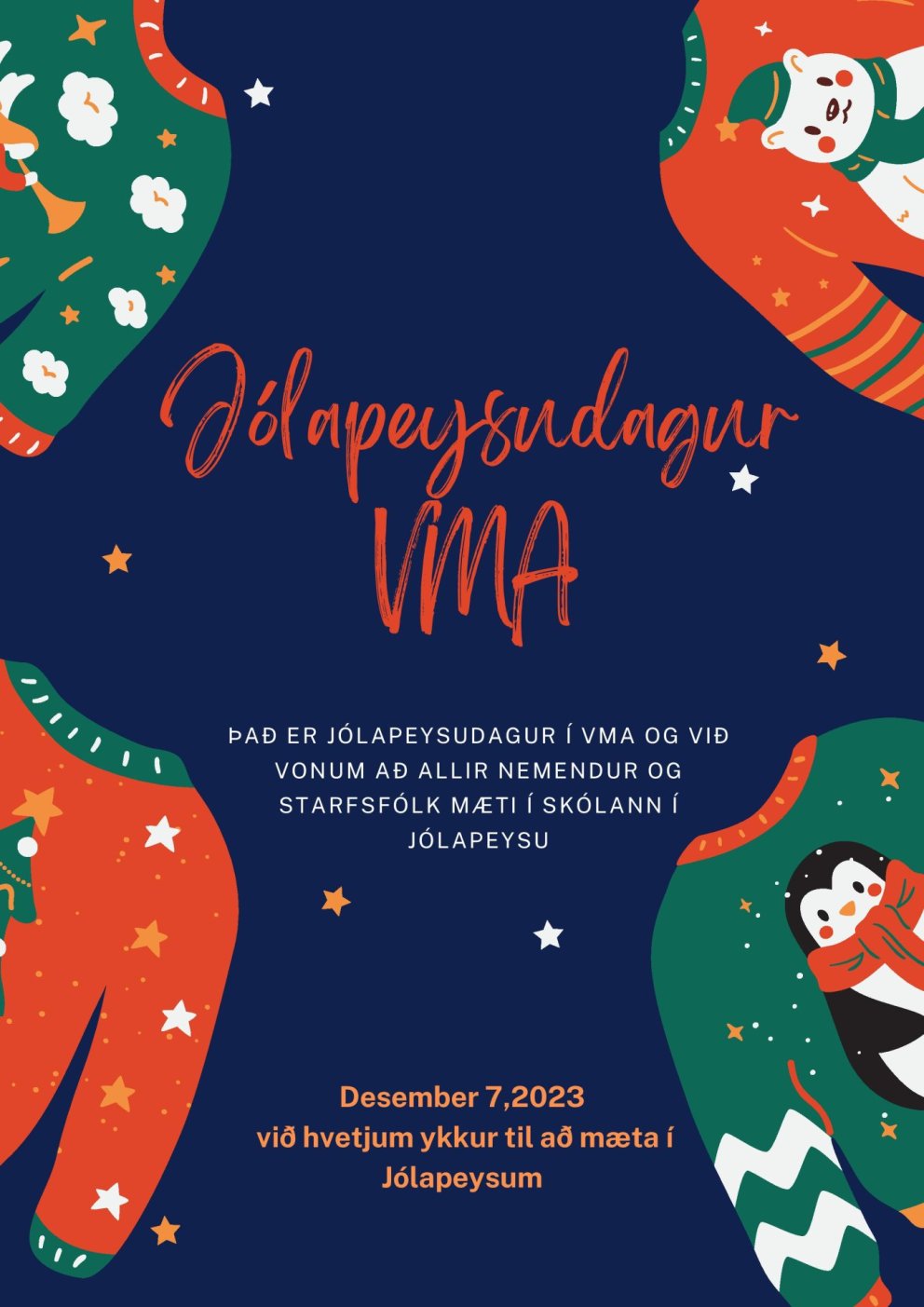 Ágúst Hrafn Árnason og Óðinn Fannar Kvaran eru höfundar jólapeysuauglýsingarinnar 2023.