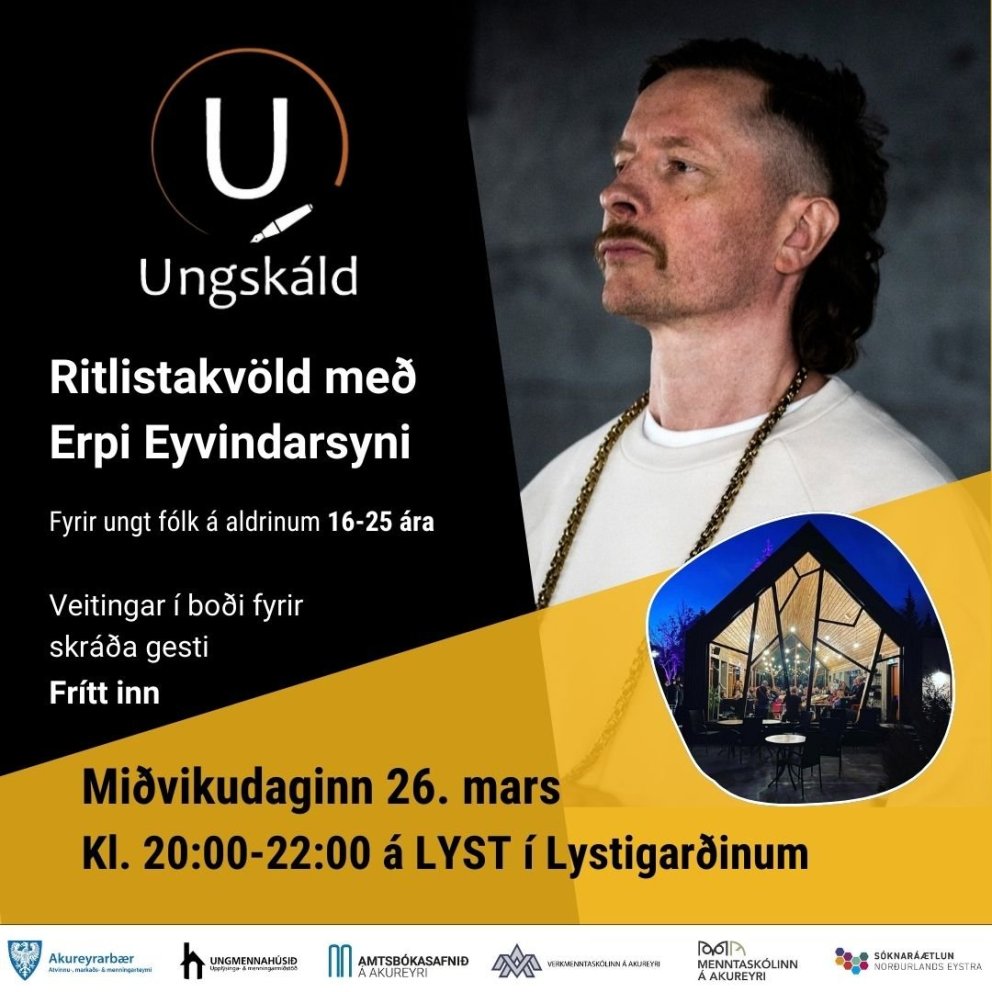 Ritlistarkvöld með Erpi Eyvindarsyni