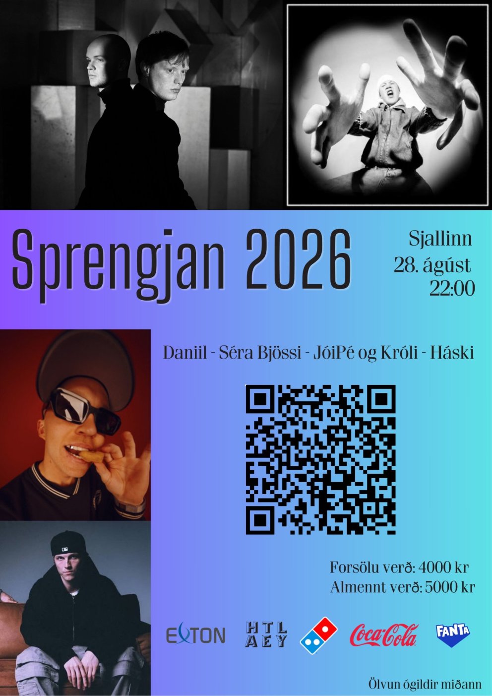 Sprengjan 2026 verður í Sjallanum nk. föstudagskvöld kl. 22.
