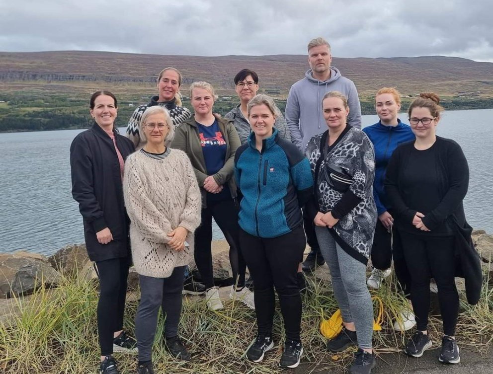 Nemendur í fyrsta námshópnum í heilsunuddi í VMA.
Mynd: María Albína Tryggvadóttir.