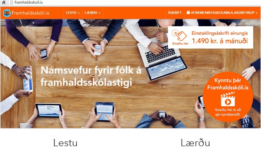 Framhaldsskoli.is er opinn VMA-nemum í skólanum.