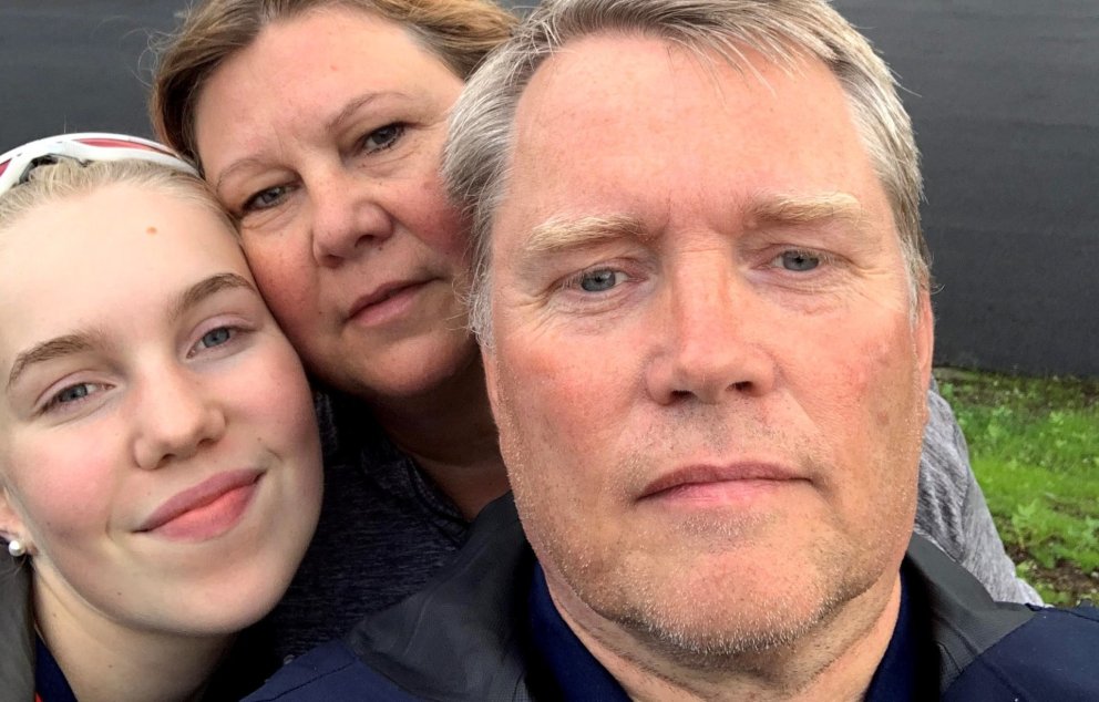 Villi, Pollý Rósa og Birta María í Lillehammer.