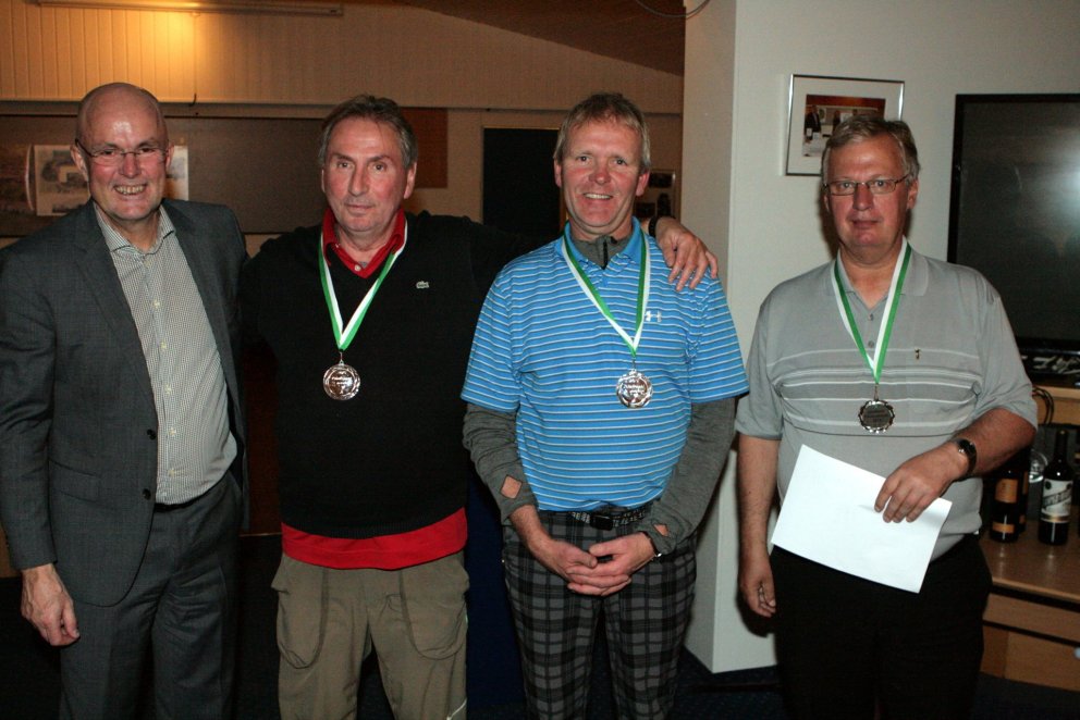 Hinrik, Hörður og Haukur ásamt Hjalta Jóni.