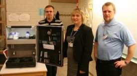 Ingimar, Sigríður Huld skólameistari og Vilhjálmur glöð í bragði