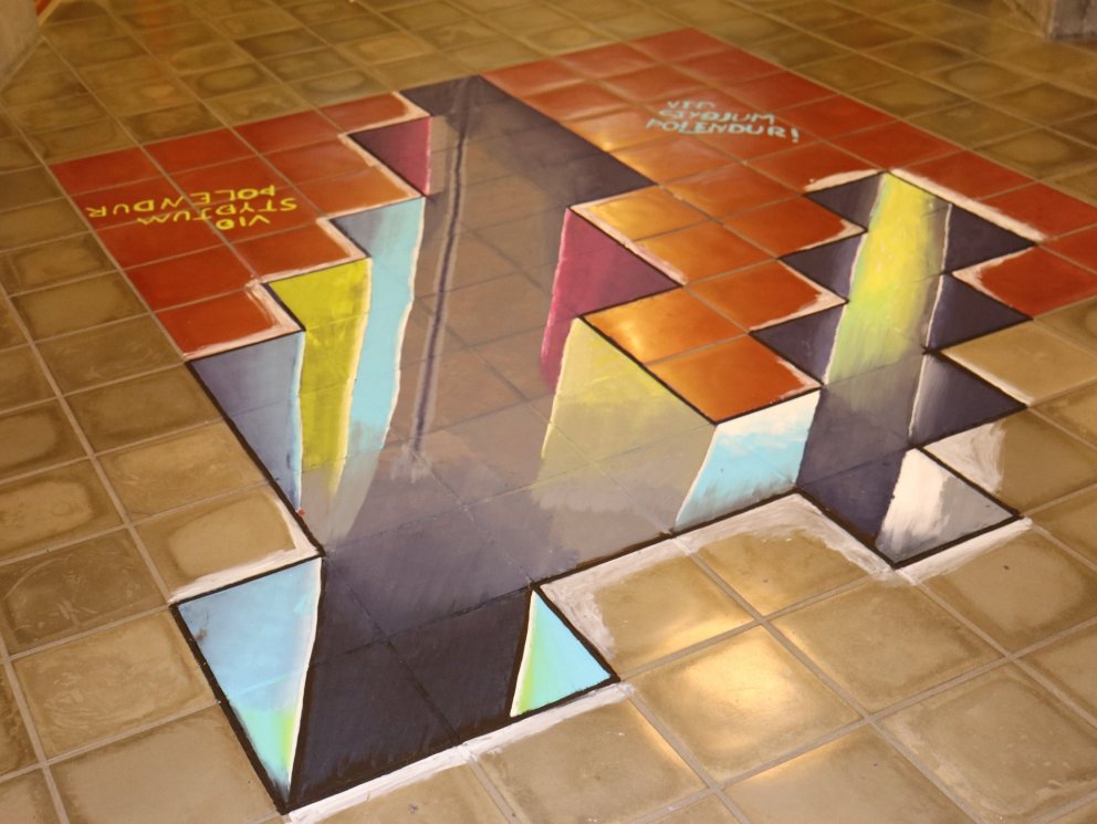 Útfærsla nemenda á þrívíddarhugmynd Dagbjartar.