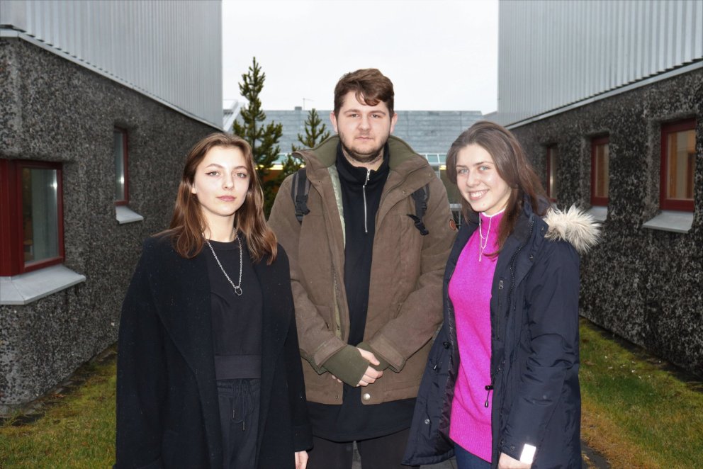 Frá vinstri: Ioanna, Andrey og Khrystyna.