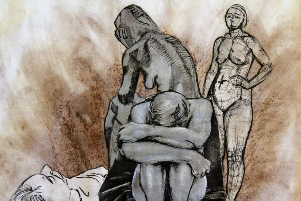 Eitt myndverkanna sem er til sýnis á opna húsinu.