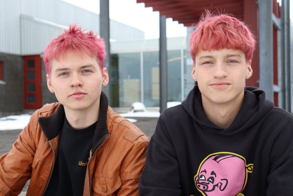 Bleikhærðu bræðurnir frá Kvíaholti, Jóhannes Þór (til vinstri) og Eyjólfur Ágúst Hjörleifssynir.