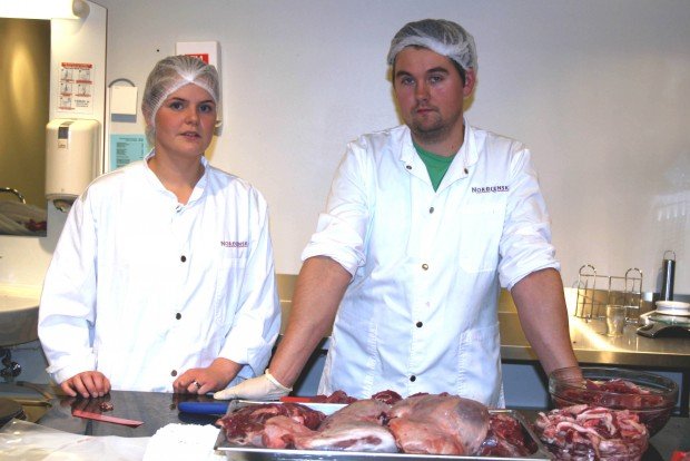 Rebekka Rún og Jónas - nemar í kjötiðn.