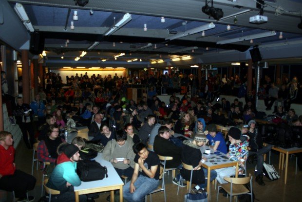 Gryfjan var þéttsetin í morgun.