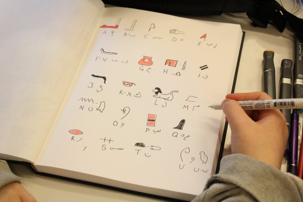 Glímt við hieroglyph og arabískt letur