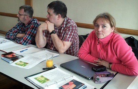 Þrír af fjórum fulltrúum VMA í Hereford.