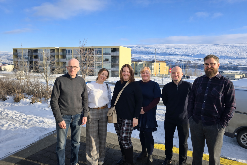 Frá vinstri: Jóhannes Árnason, Pauline Jackson, Linda Paterson, Laura Fraser, Paul Cunningham og And&hellip;