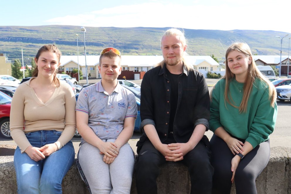 Klár í veturinn: Steinar, Halldór, Sara og Hafdís