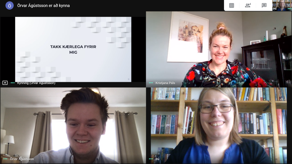 Örvar Ágústsson með rafæna kynningu sína.