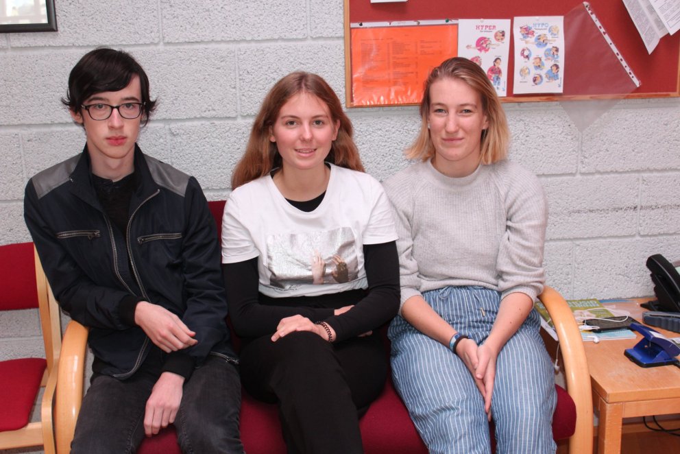 Skiptinemarnir (f.v.) Maxime, Louise og Jana.