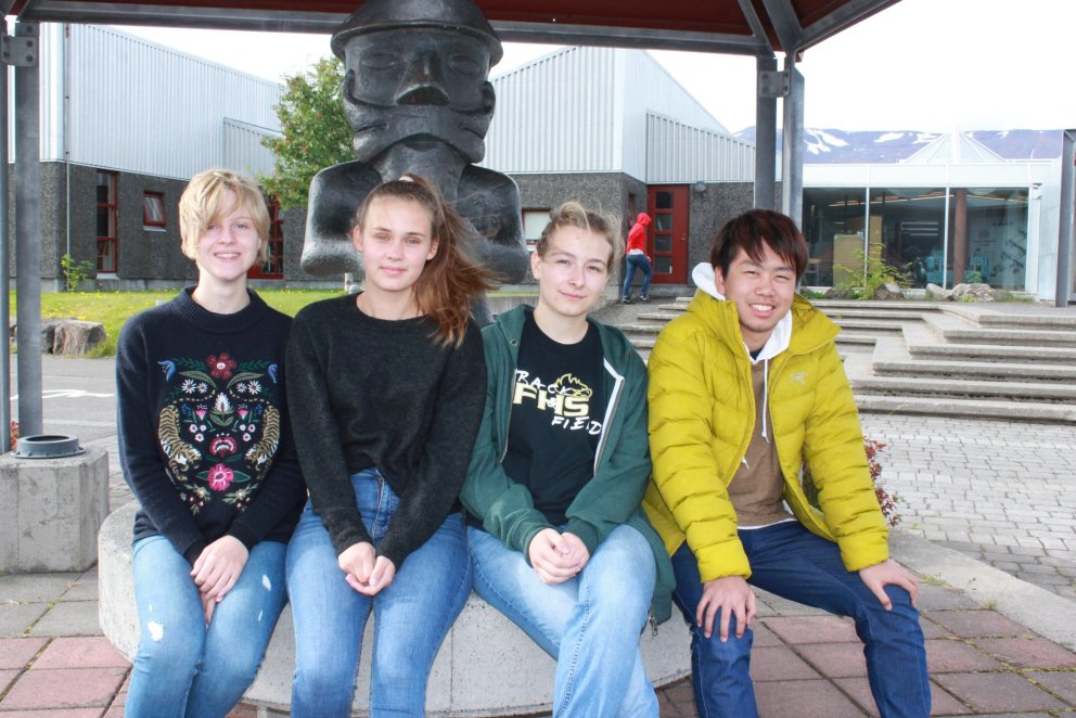 Frá vinstri: Adele, Maja, Eva og Kippei.