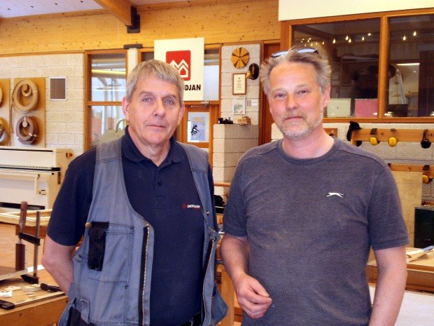 Erling (t.h.) með Kristjáni Davíðssyni, kennara.