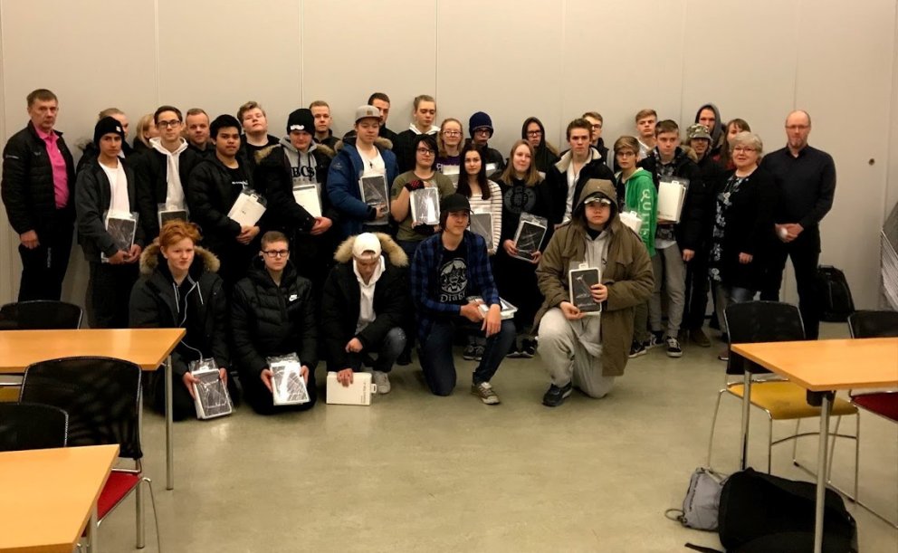 Nemendur með fulltrúum RSÍ og SART.