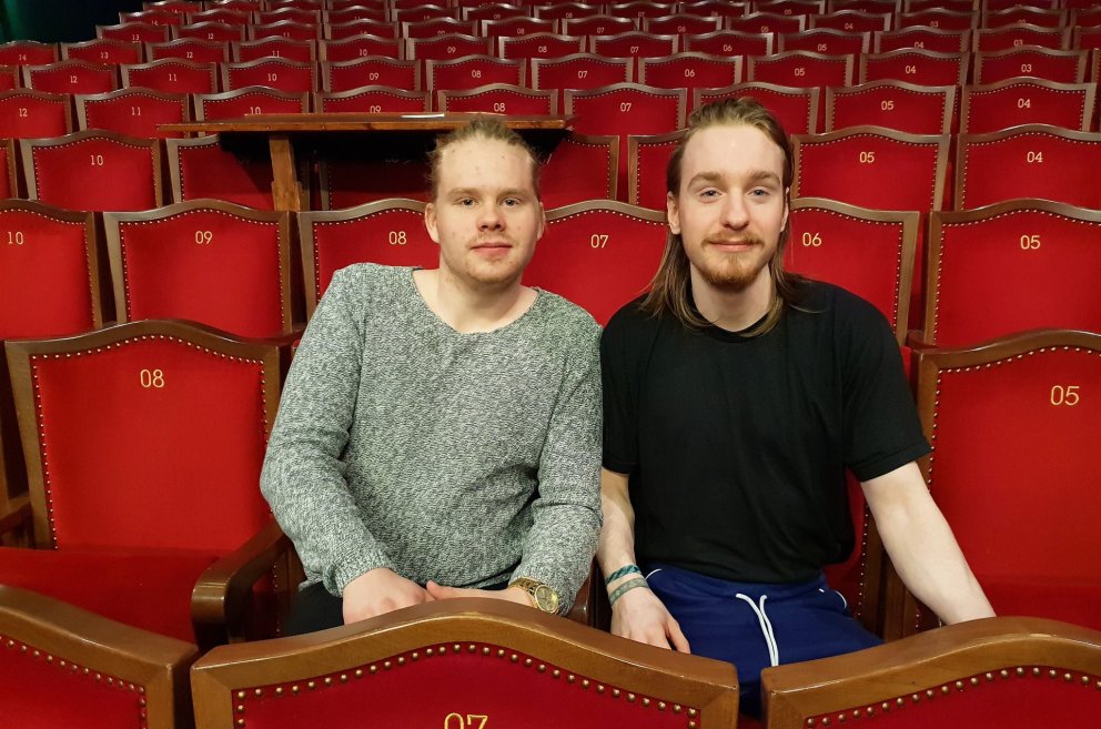 Steinar Logi og Örn Smári í Samkomuhúsinu.