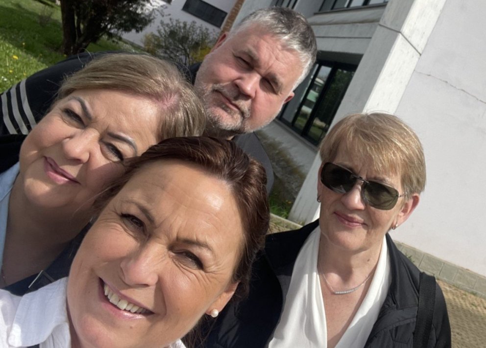 Sendinefndin úr VMA í Pinerolo, Íris, Heba, Ari og Marína.