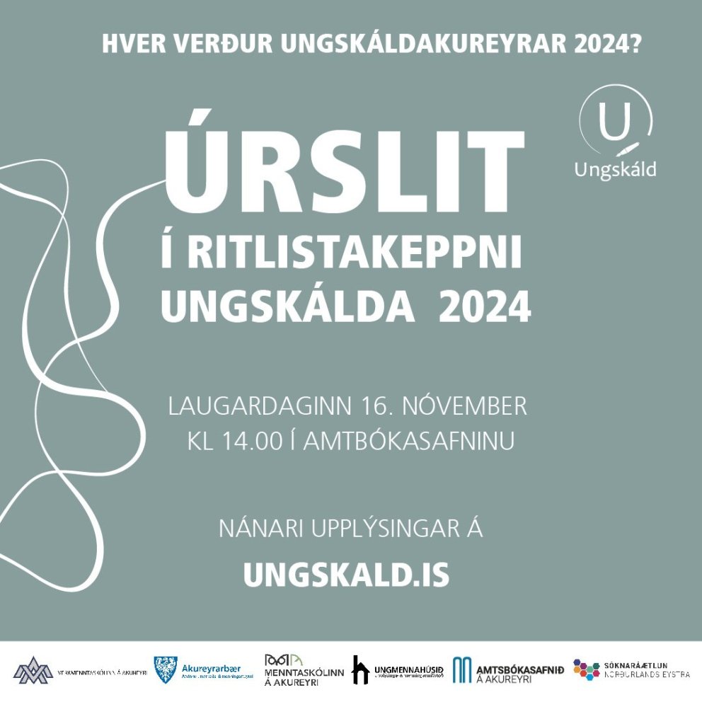 Úrslit í ritlistakeppni Ungskálda laugardaginn 16. nóvember