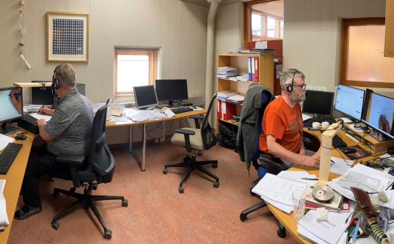 Haukur og Adam í fjarkennslu. Mynd: Hilmar Fr.