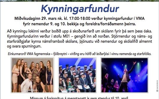 Kynningafundur fyrir foreldra nemenda í 9. og 10. bekk miðvikudag kl 17-18