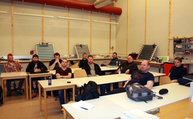 Vélstjórnarnemar á kynningunni sl. föstudag.