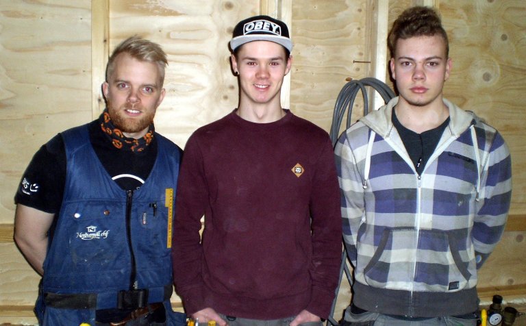 Böðvar (lengst t.v.), Steinar Freyr og Karl Anton.