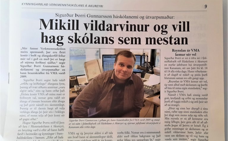 Siggi Gunnars í viðtali í kynningarblaði VMA 2011.