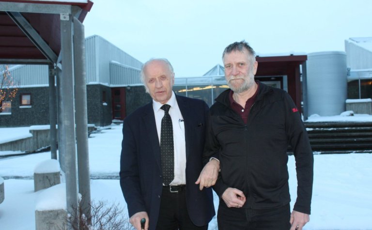 Haukur ásamt Adam Óskarssyni árið 2019