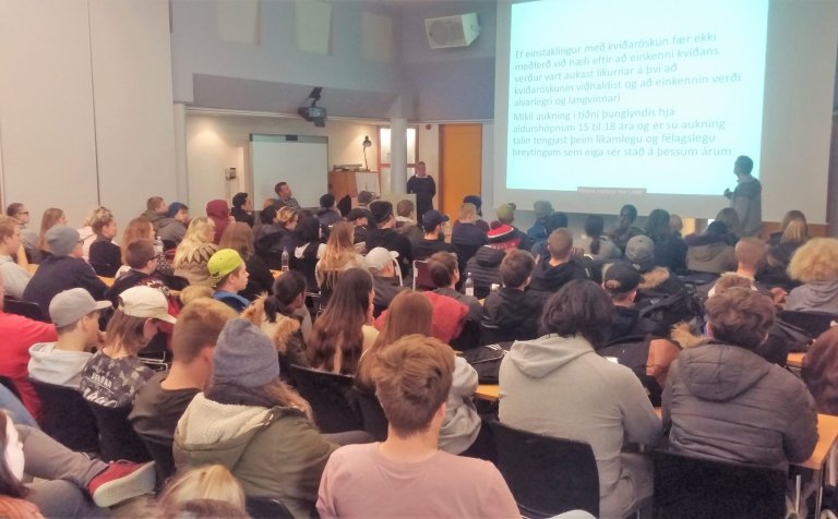 Frá fyrirlestri Hjalta Jónssonar. Mynd: VDJ