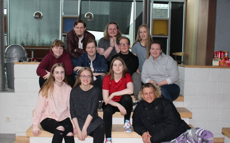 Hluti þeirra nemenda VMA sem náðu kjöri í gær.