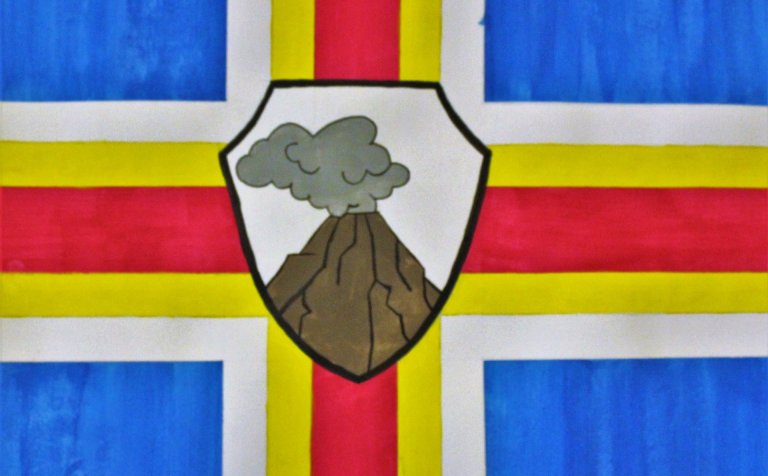 Ein af tillögum nemenda að nýjum þjóðfána.