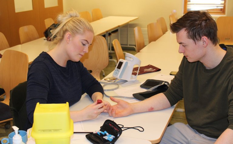 Púlsinn tekinn á heilsunni í VMA í gær